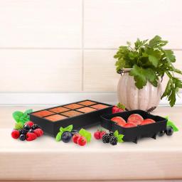 Chef Buddy Silicone Slow Melting Ice Cube Tray 2-Pack - Square and Round Ice Ball Molds thumbnail 5