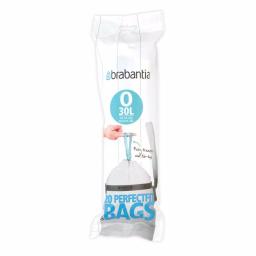 Brabantia PerfectFit Trash Can Liners Code O, 8 Gal (30 L), 240 Count (12 Packs of 20) thumbnail 1