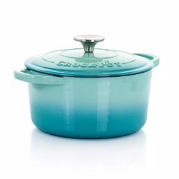 Crock-Pot Artisan 3 Qt. Enameled Cast Iron Dutch Oven with Lid, Aqua Blue thumbnail 1