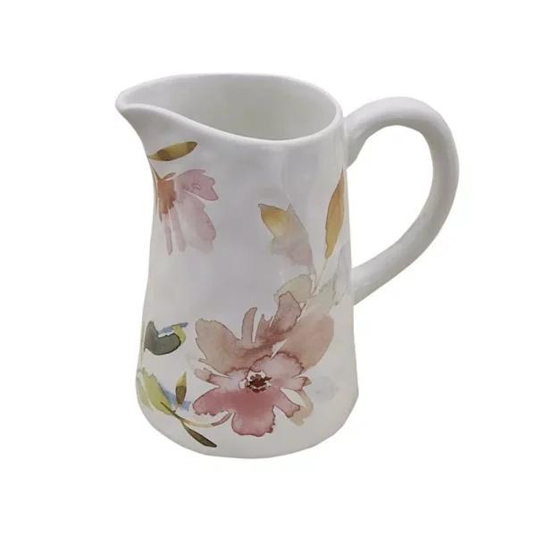 Split P First Blush 74 oz. Ceramic Pitcher with Floral Pattern