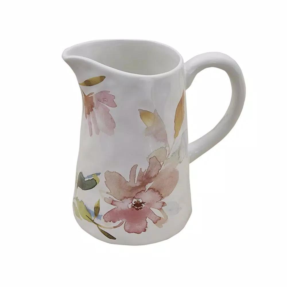 Split P First Blush 74 oz. Ceramic Pitcher with Floral Pattern
