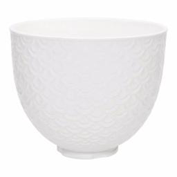 KitchenAid 5 Qt. White Mermaid Lace Textured Ceramic Mixing Bowl for Tilt-Head Stand Mixers thumbnail 1