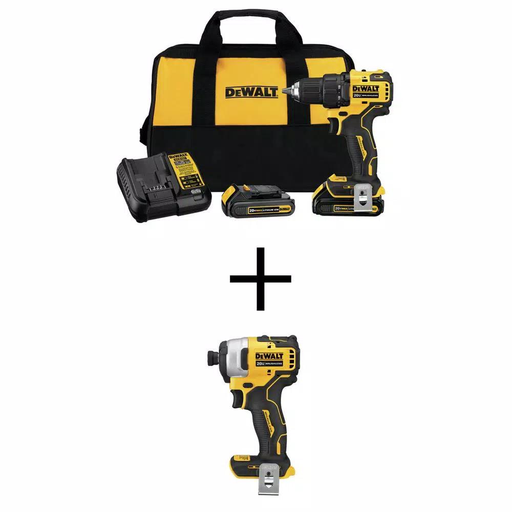 DEWALT ATOMIC 20V MAX Brushless 1/2 in. Drill/Driver and Impact Driver Combo Kit