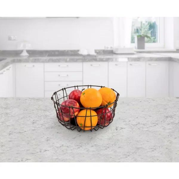 Spectrum Austin Bronze Steel Fruit Bowl - Rustic Farmhouse Design