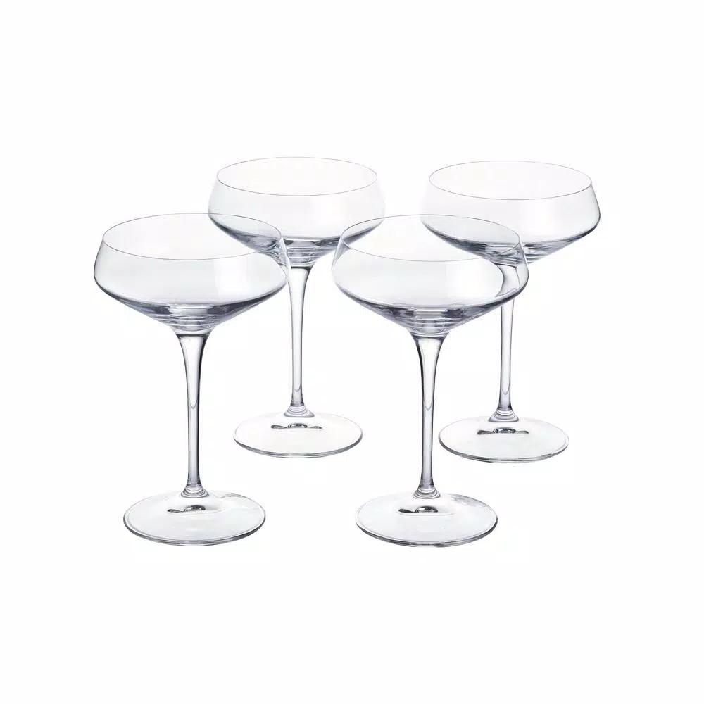 Home Decorators Collection Genoa 11.25 oz Lead-Free Crystal Coupe Cocktail Glasses, Set of 4