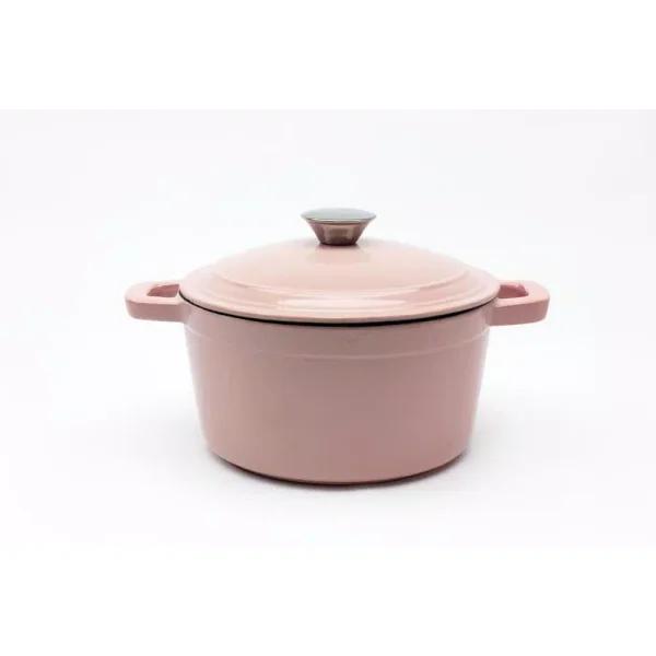 BergHOFF Neo 3 qt. Round Cast Iron Dutch Oven with Lid, Pink