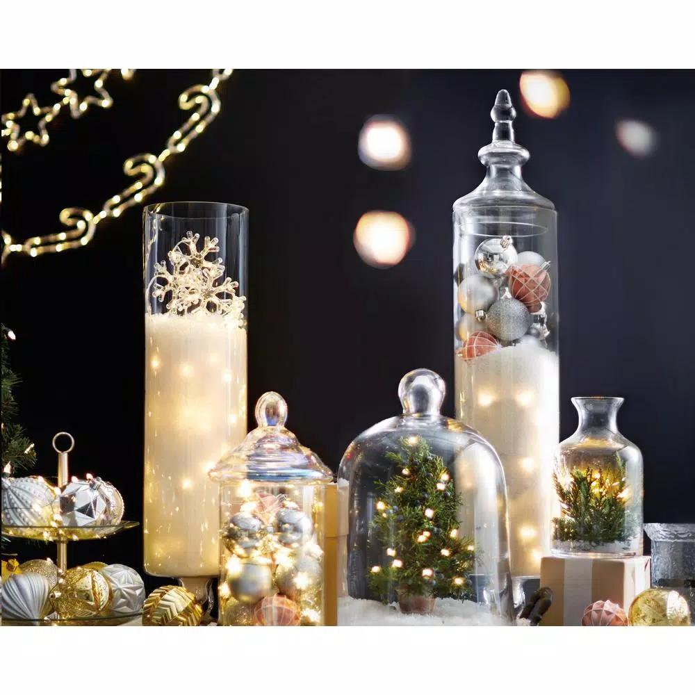 Novolink 34 ft. 100-Light LED Warm White Battery Operated Decorative String Lights with Timer