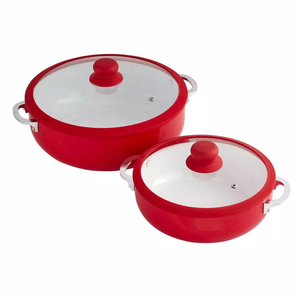 IMUSA 3.2 Qt. Ceramic Nonstick Caldero with Glass Lid and Silicone Rim