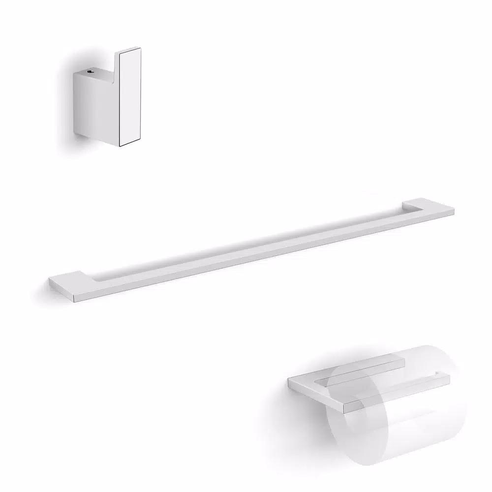 WS Bath Collections Luna 3-Piece Polished Chrome Bath Hardware Set