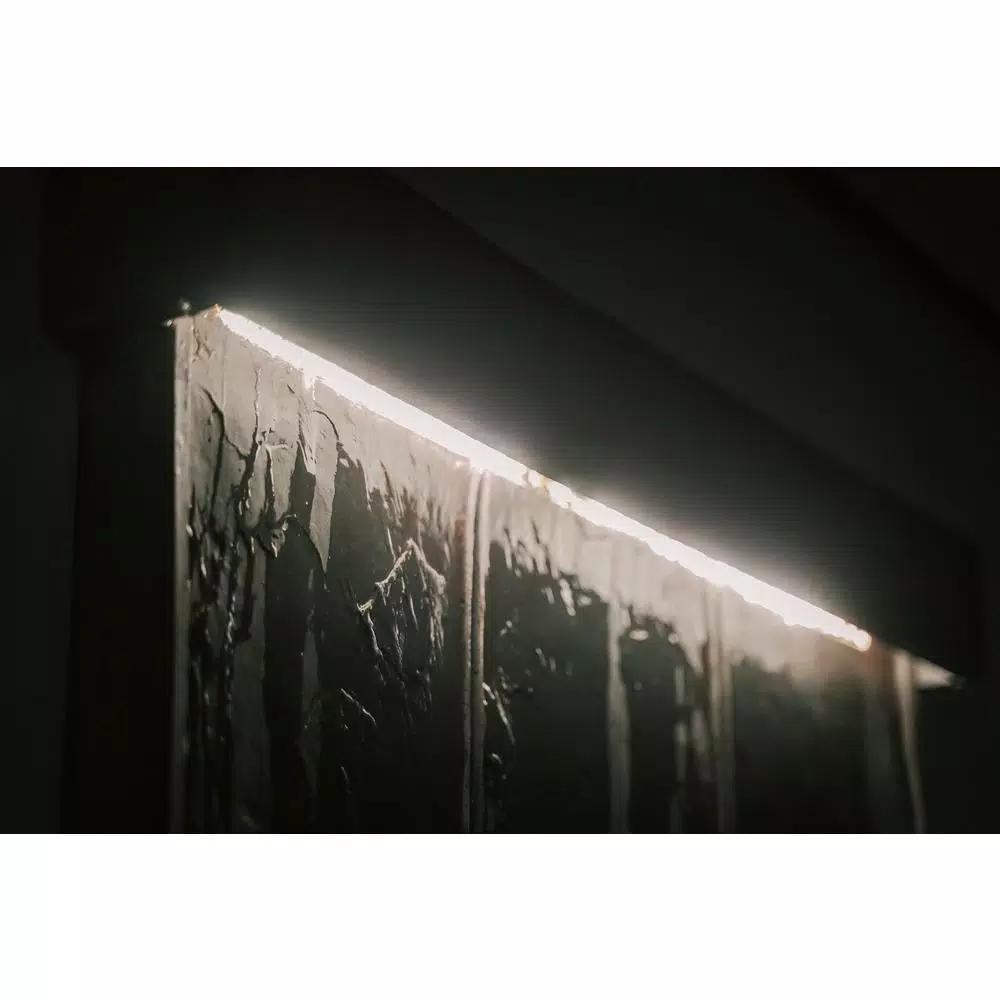 Unbranded XBrand 29 in. Natural Grey Polyresin Wall Fountain with LED Light Belt for Indoor/Outdoor Use