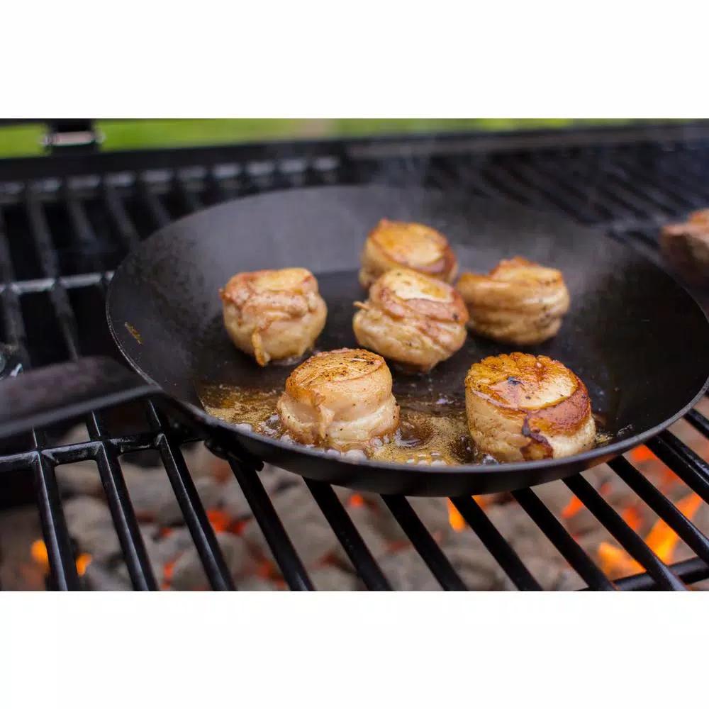 Lodge 10 in. Carbon Steel Skillet, Black Seasoned Heavy Duty Pan