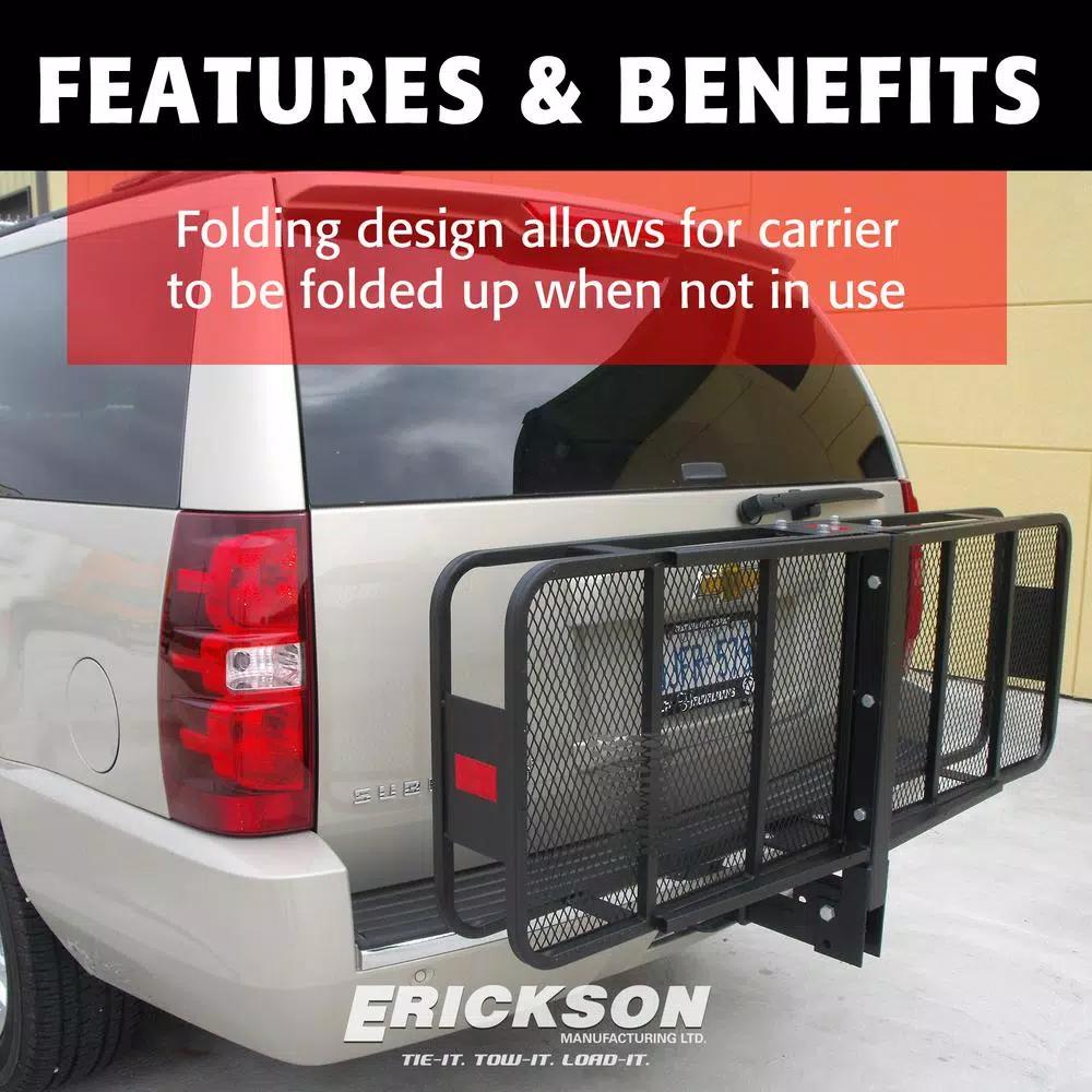 Erickson Steel Hitch Cargo Carrier, 500 lb. Capacity, 60 in. x 20 in., for 2 in. Receiver