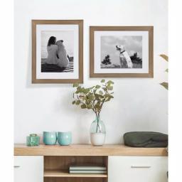 DesignOvation Museum Rustic Brown Wood Picture Frame Set, 14 x 18 in. Matted to 11 x 14 in. (Set of 2) thumbnail 6