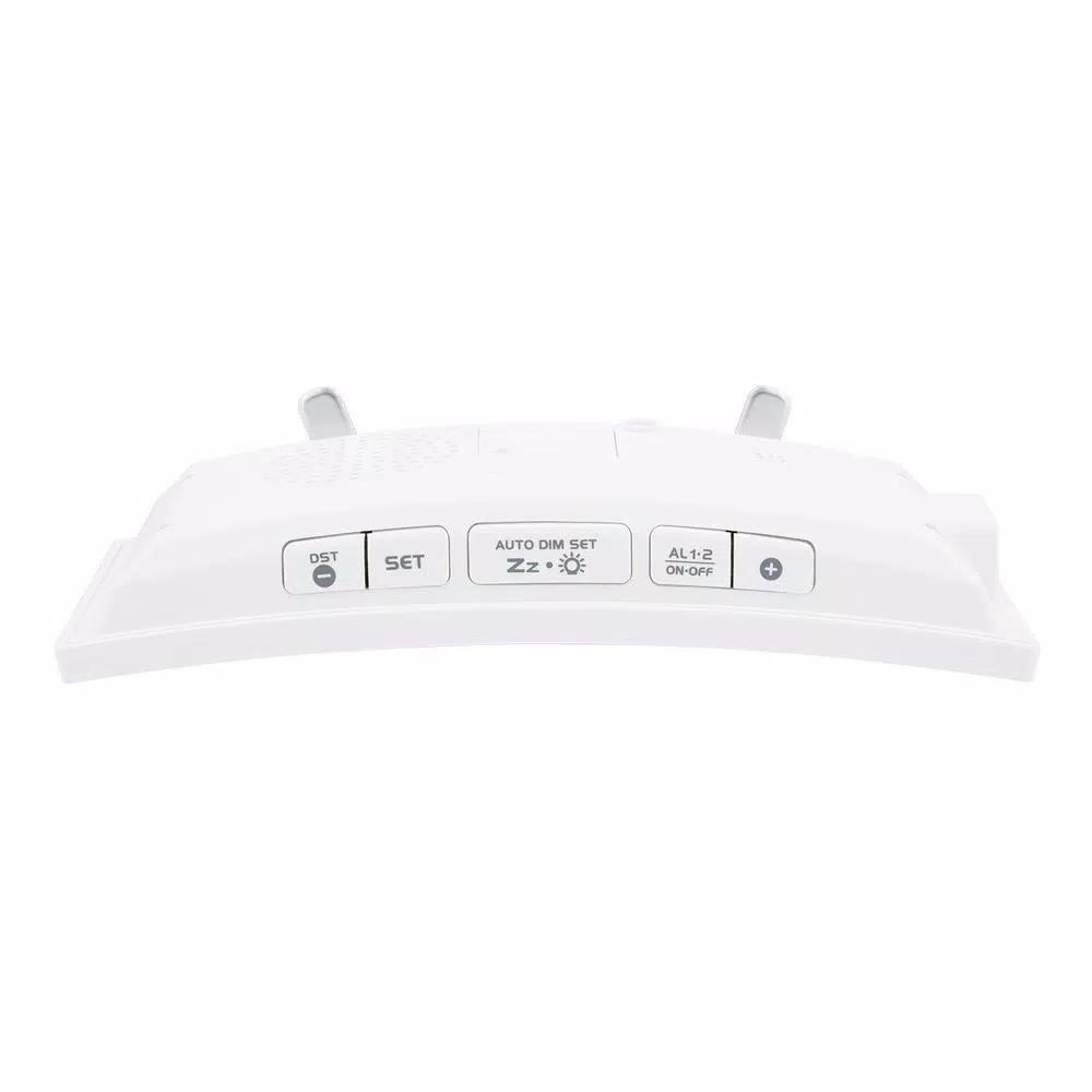 La Crosse Technology Curved Mirror LED Digital Alarm Clock with Temperature, Humidity, and USB Charging Port