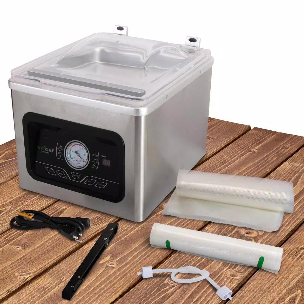 NutriChef White Chamber Food Vacuum Sealer System - Commercial Stainless Steel Electric Air Seal Preserver