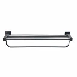Glacier Bay Farrington 21 in. Wall Mount Towel Rack with Shelf and Bar, Matte Black thumbnail 3