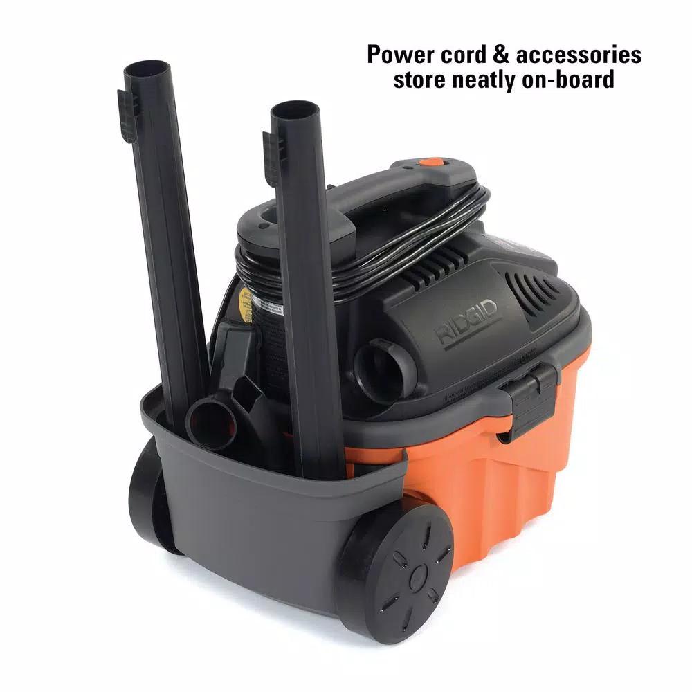 RIDGID 4 Gal. 5.0-Peak HP Portable Wet/Dry Shop Vacuum with Hose and Accessories