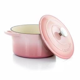 Crock-Pot Artisan 5 Qt. Enameled Cast Iron Round Dutch Oven with Lid, Blush Pink thumbnail 2