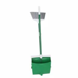 Libman Lobby Broom and Dustpan Set with Upright Handle, Green thumbnail 3