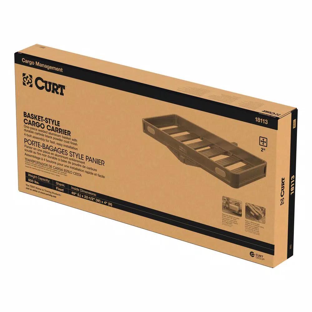 CURT 500 lb. Capacity Aluminum Basket Style Hitch Cargo Carrier, 2 in. Receiver, 49 in. x 22 in.