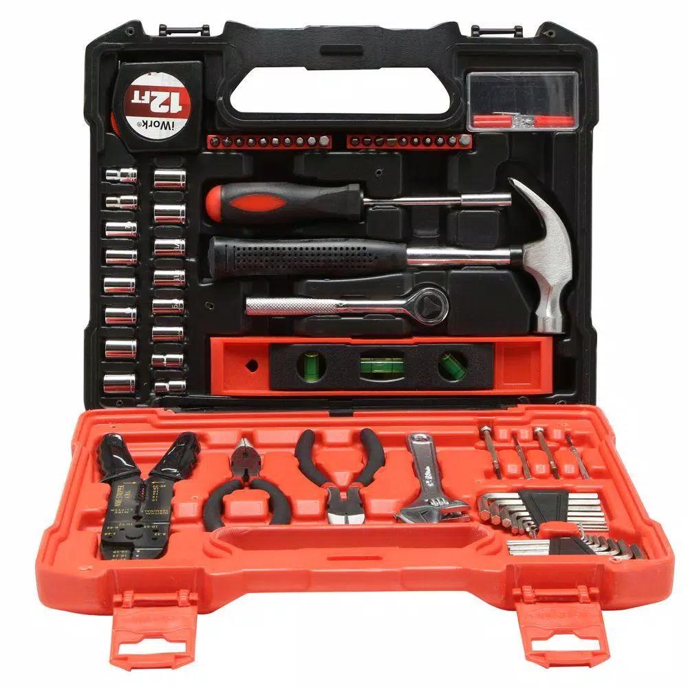 Olympia Tools 67-Piece SAE and Metric Combination Hand Tool Set with Blow Molded Case