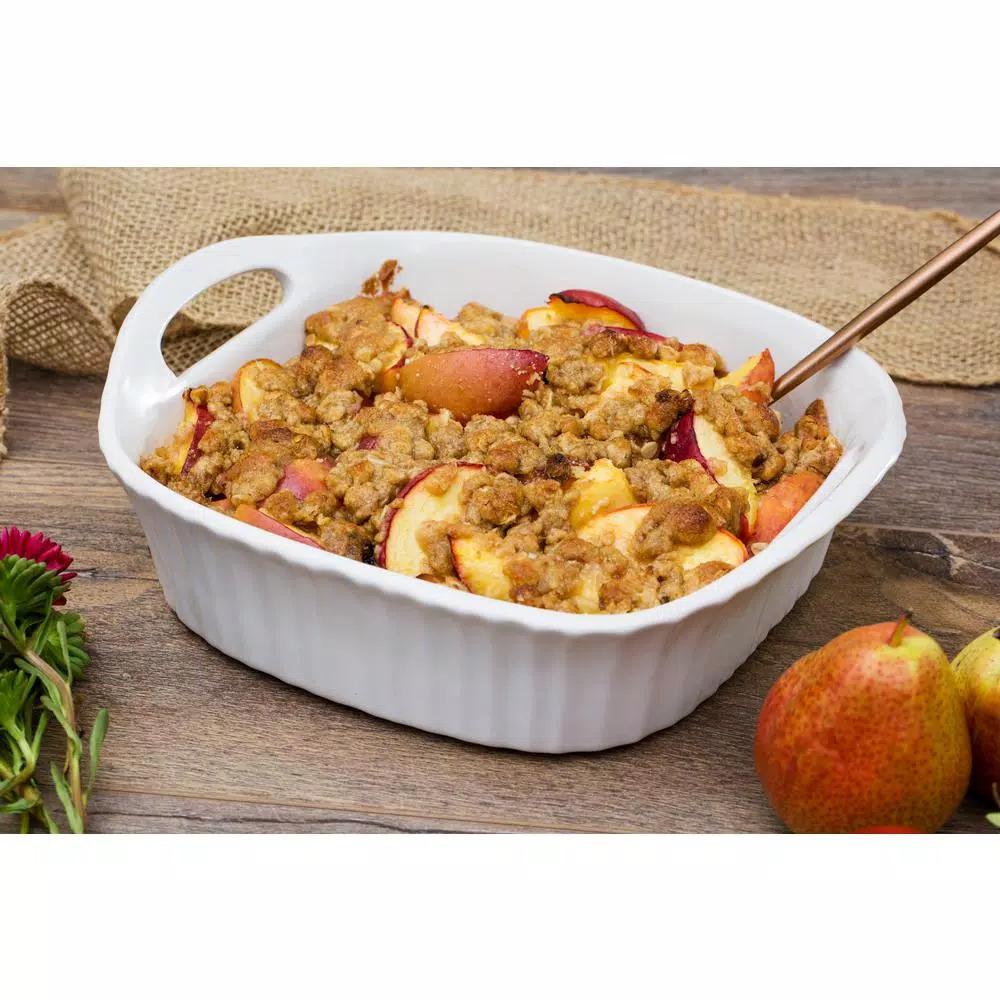 Corningware French White 2 Qt. Square Stoneware Baker, 8 in. x 8 in.