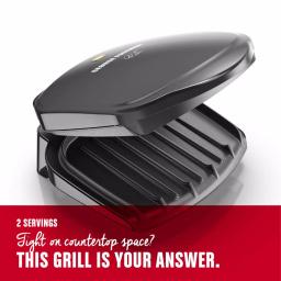 George Foreman Classic 2-Serving Indoor Electric Grill and Panini Press thumbnail 3