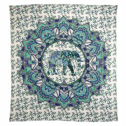 WallPops Ganesha Blue Elephant Mandala Bohemian Cotton Wall Tapestry, Multicolor thumbnail 2