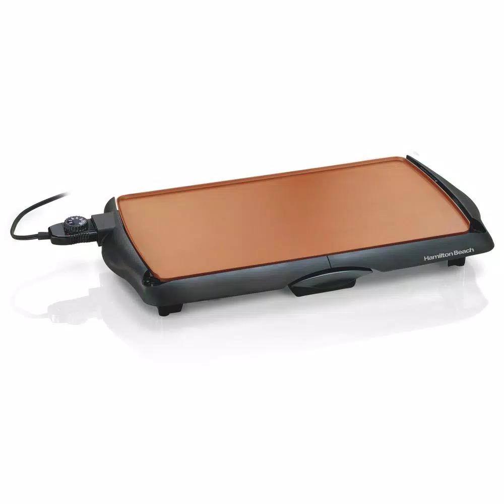 Hamilton Beach Durathon 200 sq. in. Ceramic Nonstick Electric Griddle, Black
