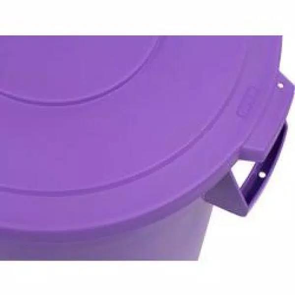Carlisle Bronco 20 Gallon Purple Round Trash Can Lid, Heavy-Duty Plastic (6-Pack)
