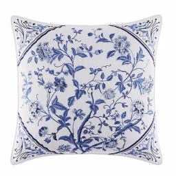 Laura Ashley Charlotte Blue Multicolored Floral Cotton Blend 16 in. Square Throw Pillow thumbnail 1