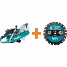 Makita 14 in. 61 cc Gas Power Cutter with Bonus 14 in. Segmented Rim Diamond Blade thumbnail 1