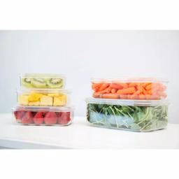 Lustroware Micro Clear Polypropylene Food Storage Container Set, 3-Piece thumbnail 2