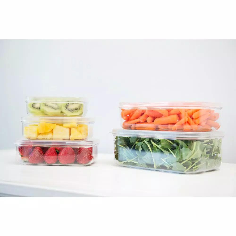 Lustroware Micro Clear Polypropylene Food Storage Container Set, 3-Piece