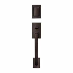 Baldwin Prestige Spyglass Single Cylinder Venetian Bronze Door Handleset with Square Lever thumbnail 8