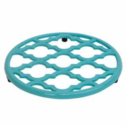 Home Basics Lattice Cast Iron Turquoise Trivet Set of 2 - Heat Resistant Decorative Hot Mats thumbnail 2