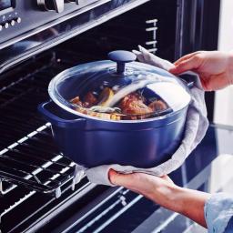 Blue Diamond 5.5 QT Blue Aluminum Nonstick Dutch Oven with Glass Lid thumbnail 7