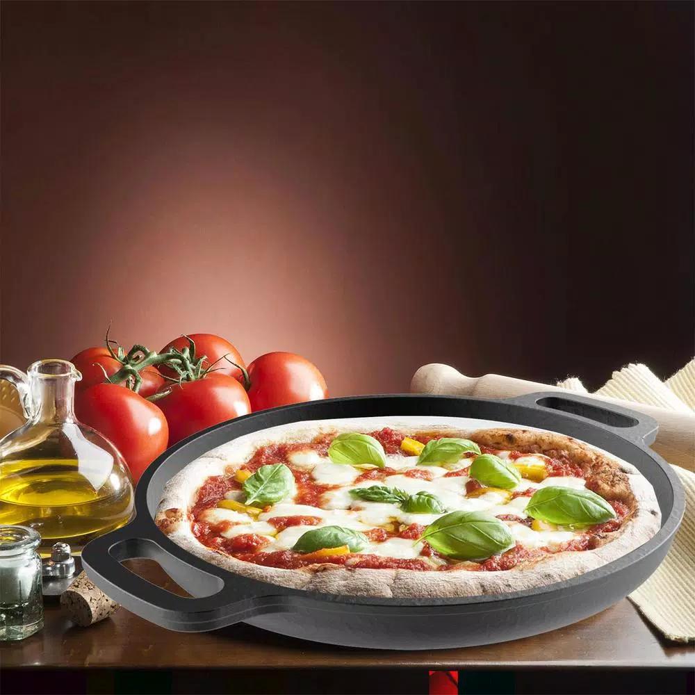 Classic Cuisine 13.25 in. Pre-Seasoned Cast Iron Pizza Pan