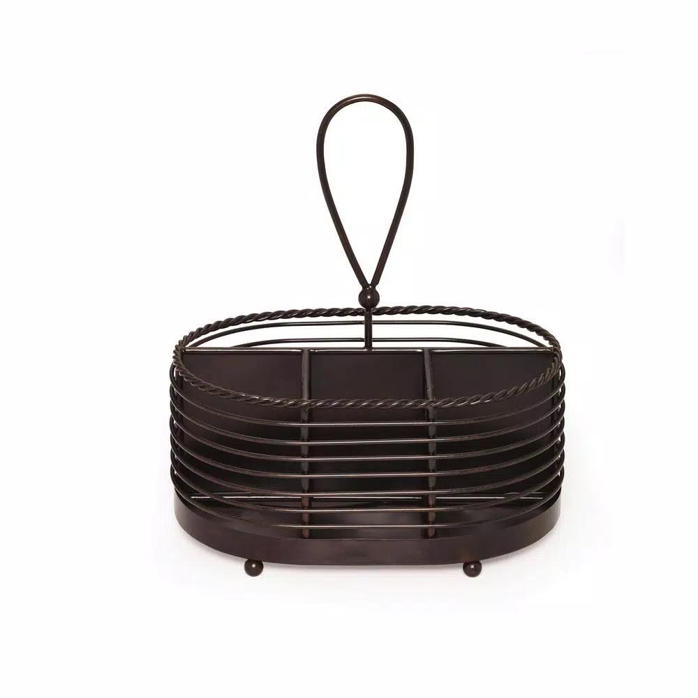 Gourmet Basics by Mikasa Mikasa Gourmet Basics 10 in. Wrought Iron Rope Napkin and Flatware Caddy