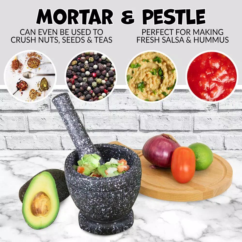 TACO TUESDAY 9-Piece Stainless Steel and Plastic Taco Kit with Tortilla Warmer, Salsa Bowls, Taco Holders, and Mortar and Pestle