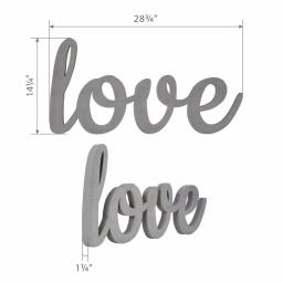 Pinnacle Love Grey Wood Decorative Sign - Handcrafted Rustic Farmhouse Script Wall Decor thumbnail 5