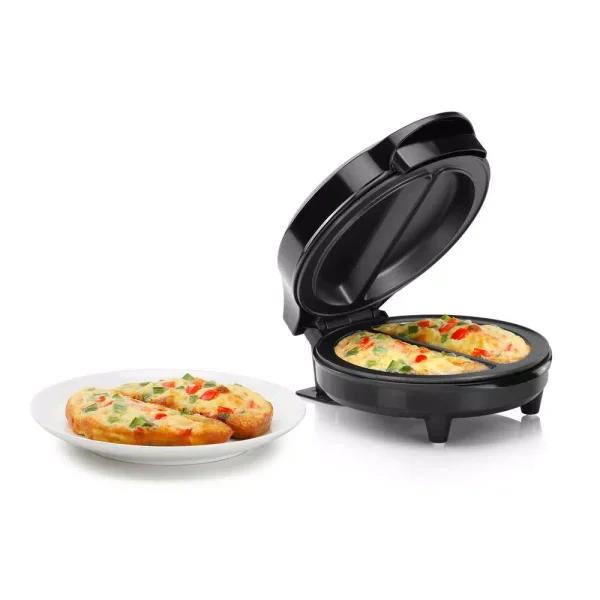HOLSTEIN HOUSEWARES Holstein Black Stainless Steel Non-Stick Omelette Maker, 760W Electric Skillet