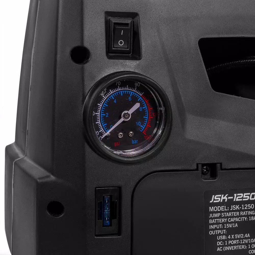 XtremepowerUS 6-in-1 Portable Jump Starter with 1250 Peak Amp & Digital Air Compressor