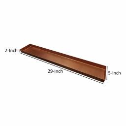 Benjara 29 in. Copper Rectangular Metal Decorative Plant Tray with Trim Edges thumbnail 3