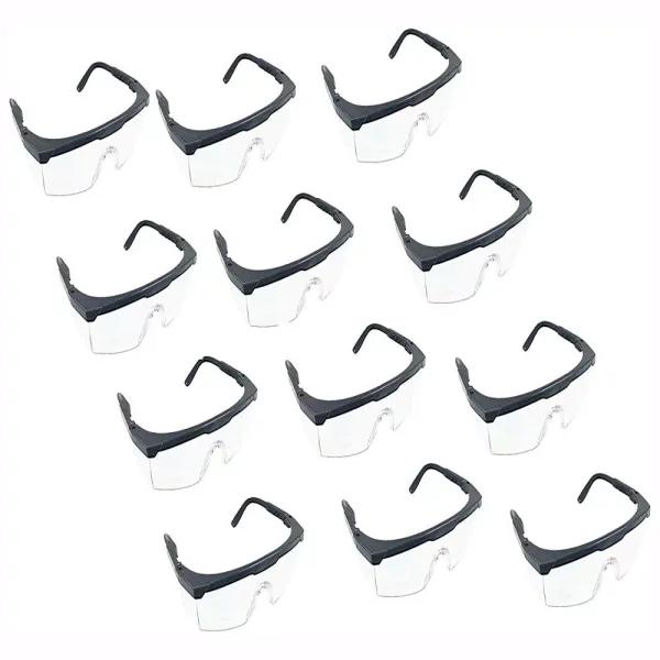 Unbranded Instapark SG-20 General Purpose Safety Protective Goggles, Clear Lens, Black Frame (12-Pack)