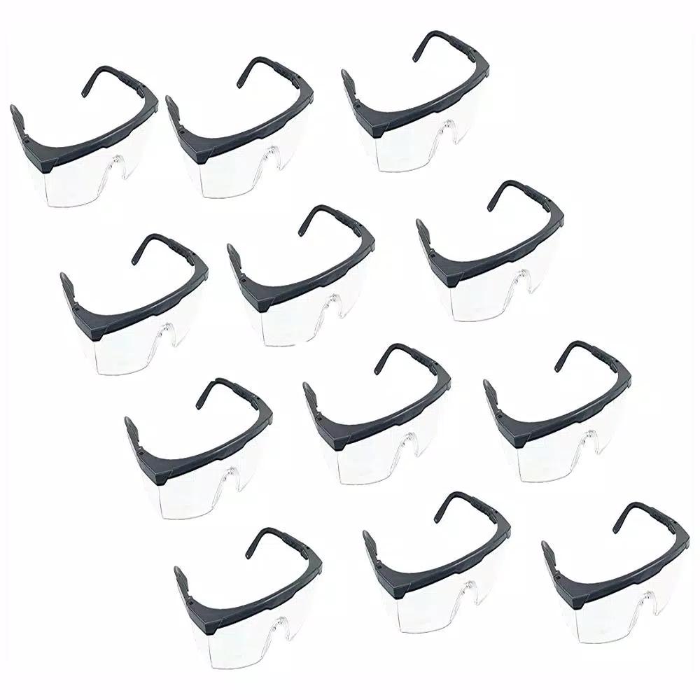 Unbranded Instapark SG-20 General Purpose Safety Protective Goggles, Clear Lens, Black Frame (12-Pack)