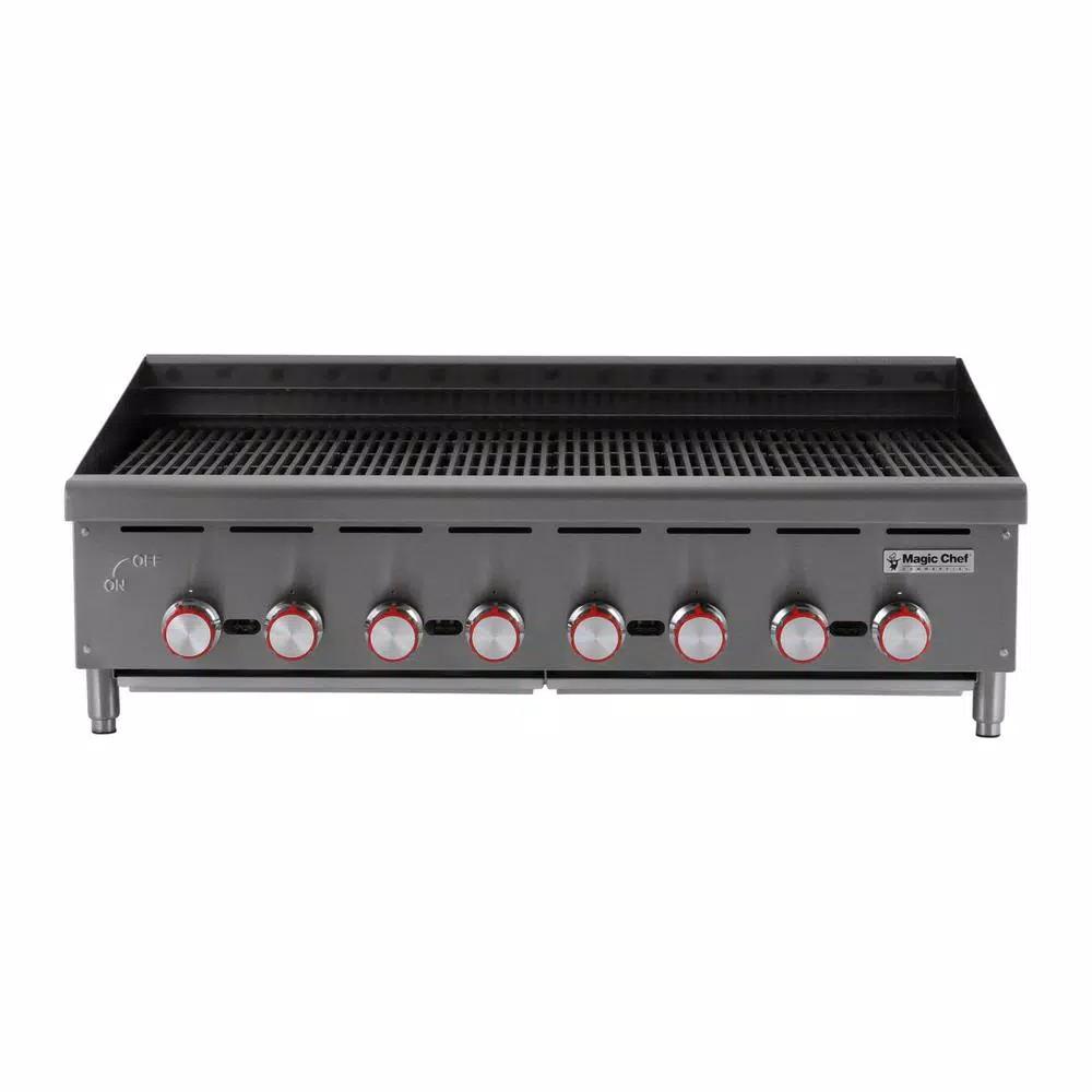 Magic Chef 48 in. Commercial Countertop Radiant Char Broiler, Stainless Steel