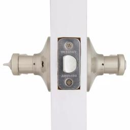 Defiant Scroll Satin Nickel Privacy Lever Set for Bedroom and Bathroom Doors thumbnail 5