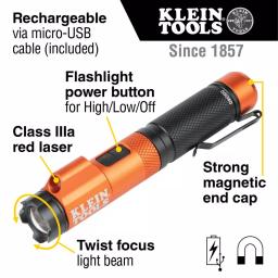 Klein Tools 2-Piece Rechargeable Flashlight and Headlamp Set with Laser thumbnail 2
