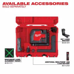 Milwaukee REDLITHIUM USB Green Cross Line Laser Level, 100 ft. Range thumbnail 10